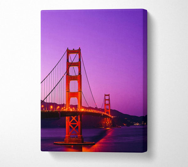  A Canvas Print of Golden Gate Bridge Pink Sky Glow Canvas Art