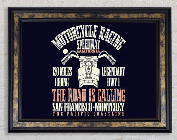 The Pacific Coastline Motorcycle Race Framed Print