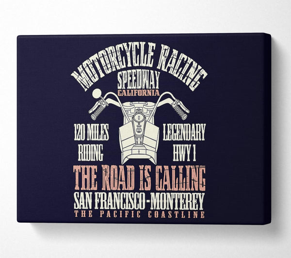  A Canvas Print of The Pacific Coastline Motorcycle Race Canvas Print