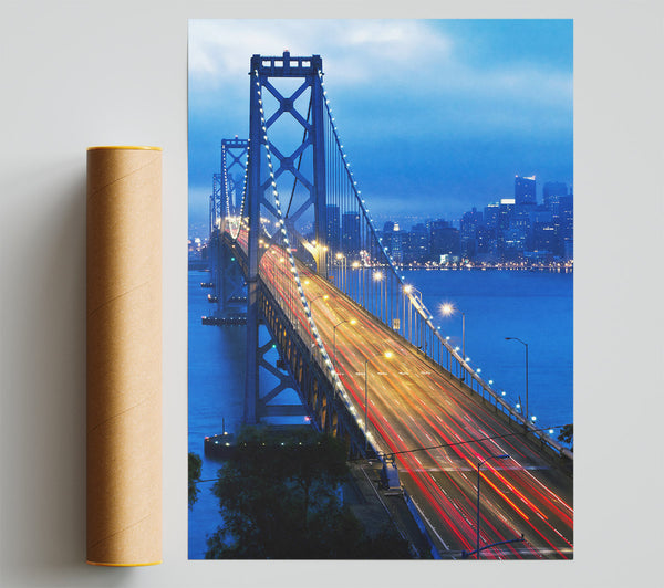 Golden Gate Bridge Blues Poster