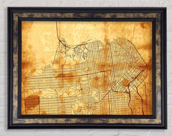 Map Of The City 3 Framed Print