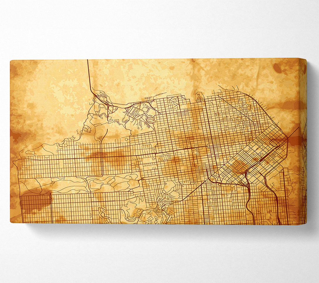  A Canvas Print of Map Of The City 3 Canvas Print