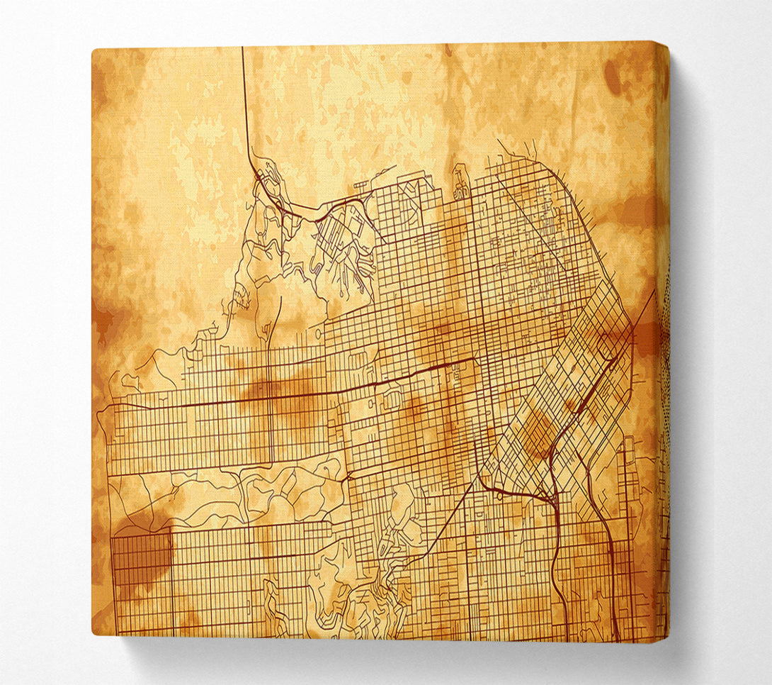  A Canvas Print of Map Of The City 3 Canvas Print