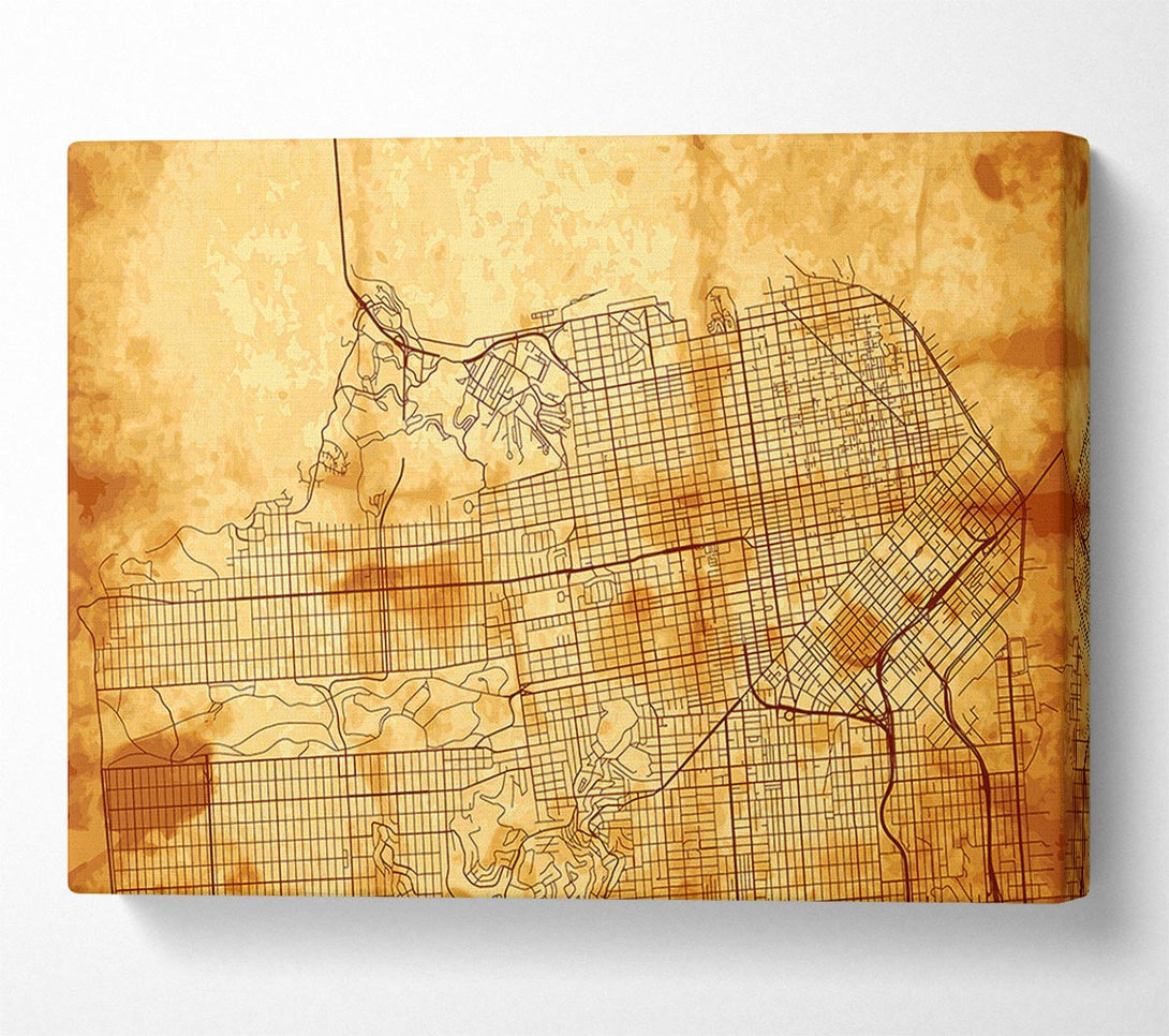  A Canvas Print of Map Of The City 3 Canvas Print