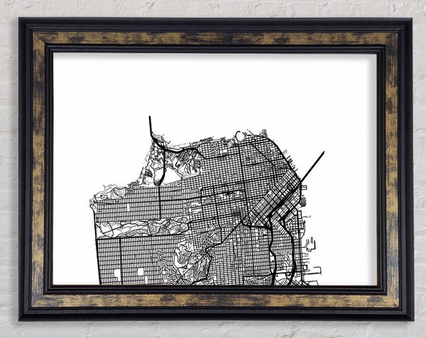 Map Of The City 5 Framed Print