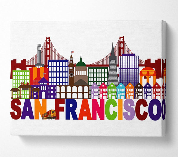  A Canvas Print of Outline Of The City 2 Canvas Wall Art