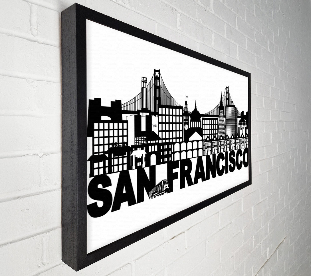  A Canvas Print of Outline Of The City 3 Canvas Print