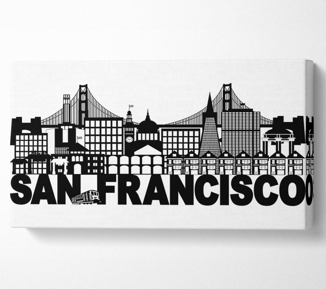  A Canvas Print of Outline Of The City 3 Canvas Print