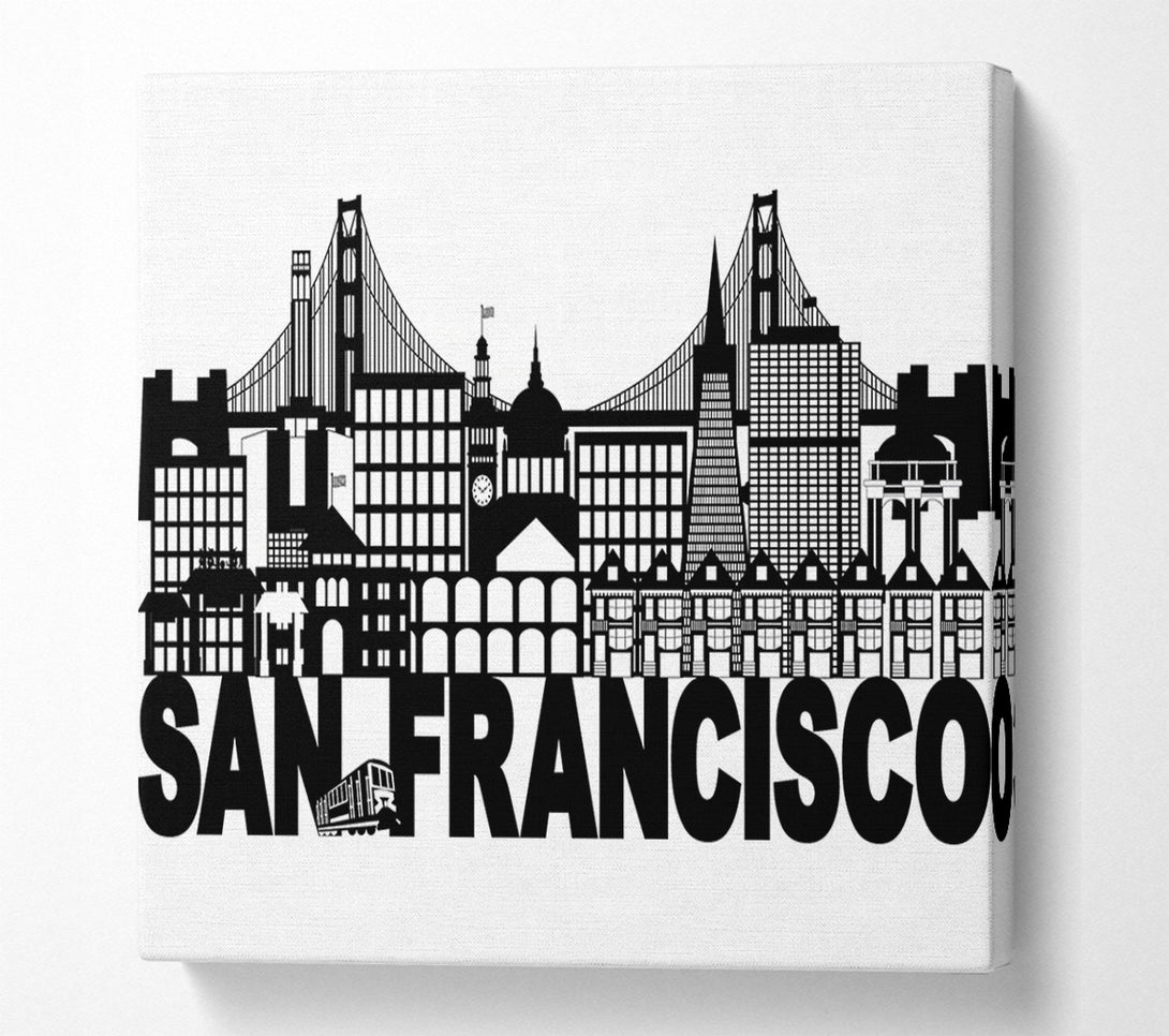  A Canvas Print of Outline Of The City 3 Canvas Print