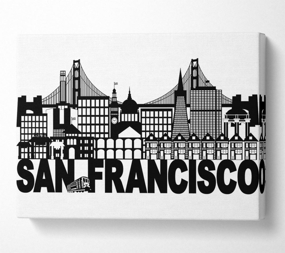  A Canvas Print of Outline Of The City 3 Canvas Print