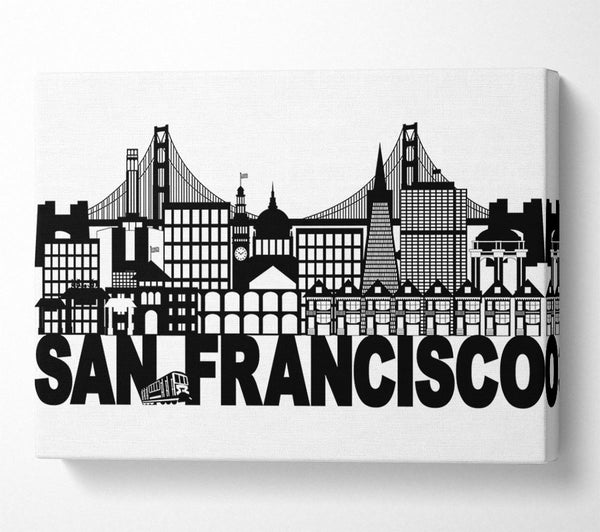  A Canvas Print of Outline Of The City 3 Canvas Print