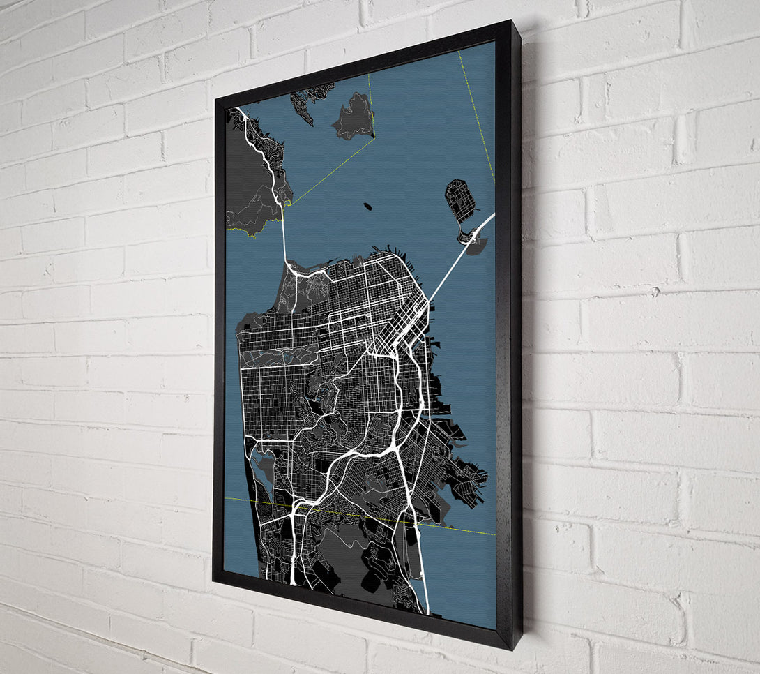  A Canvas Print of Map Of The City 6 Canvas Wall Art
