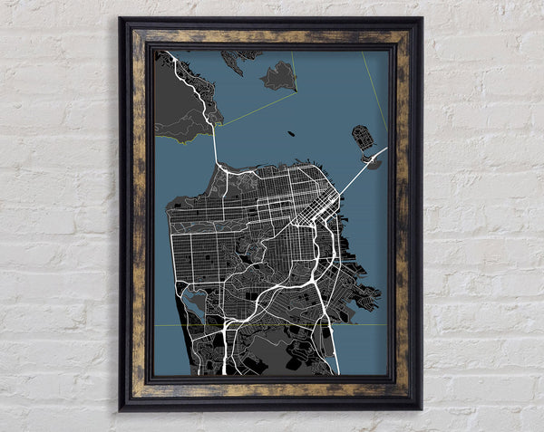 Map Of The City 6 Framed Print