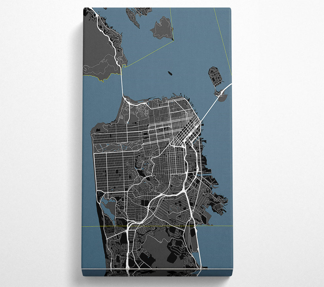  A Canvas Print of Map Of The City 6 Canvas Wall Art
