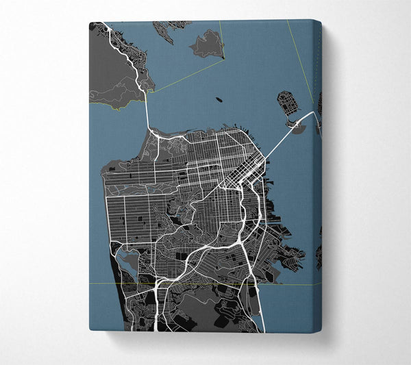  A Canvas Print of Map Of The City 6 Canvas Wall Art