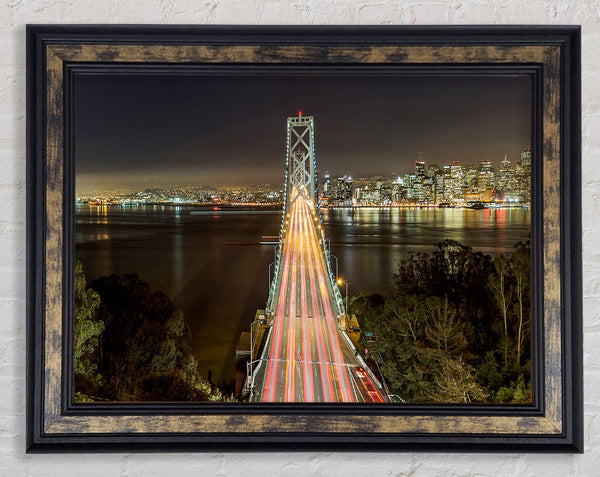 Golden Gate Bridge Speed Of Light Framed Print