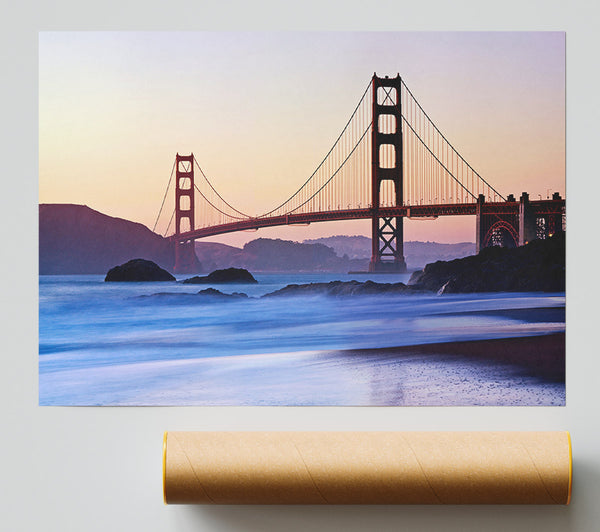 Golden Gate Bridge Over The Misty Waters Poster