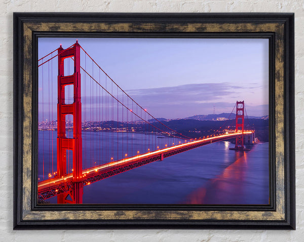 Golden Gate Bridge Twilight Framed Print