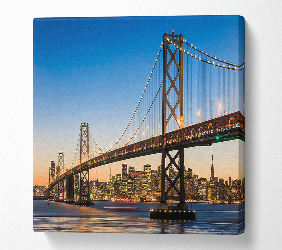  A Canvas Print of Golden Gate Bridge Lights Of The City Canvas Print