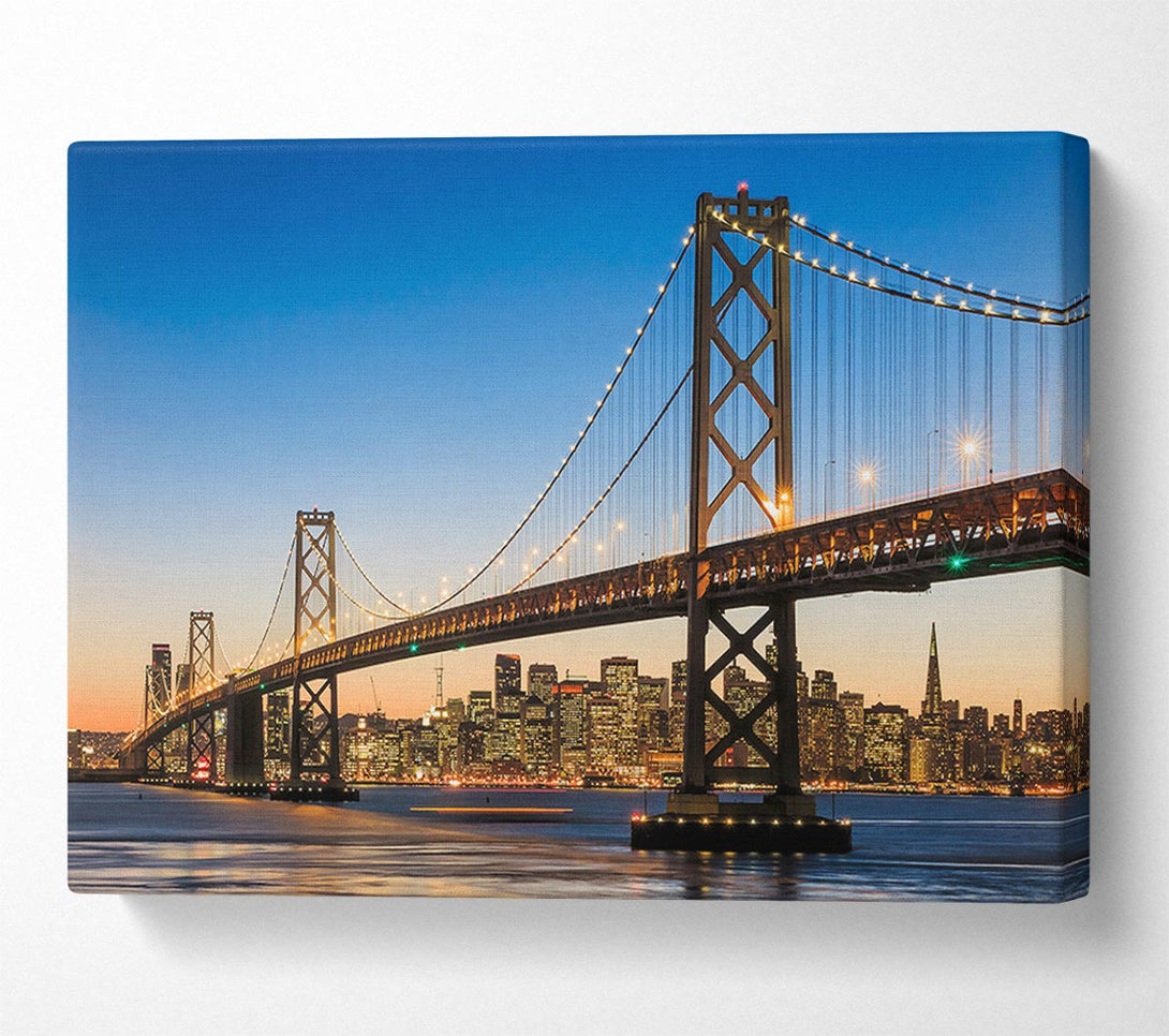  A Canvas Print of Golden Gate Bridge Lights Of The City Canvas Print