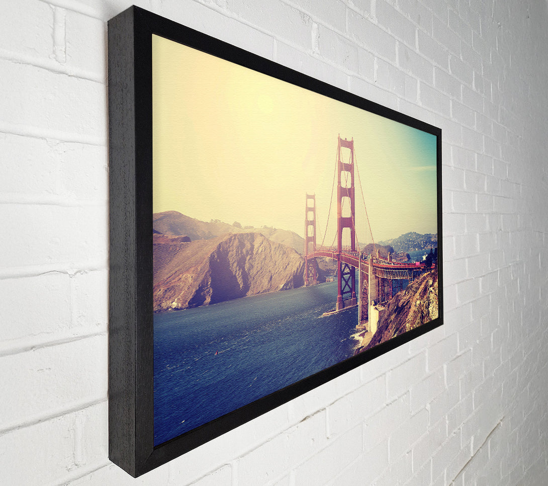  A Canvas Print of Golden Gate Bridge Retro Canvas Art