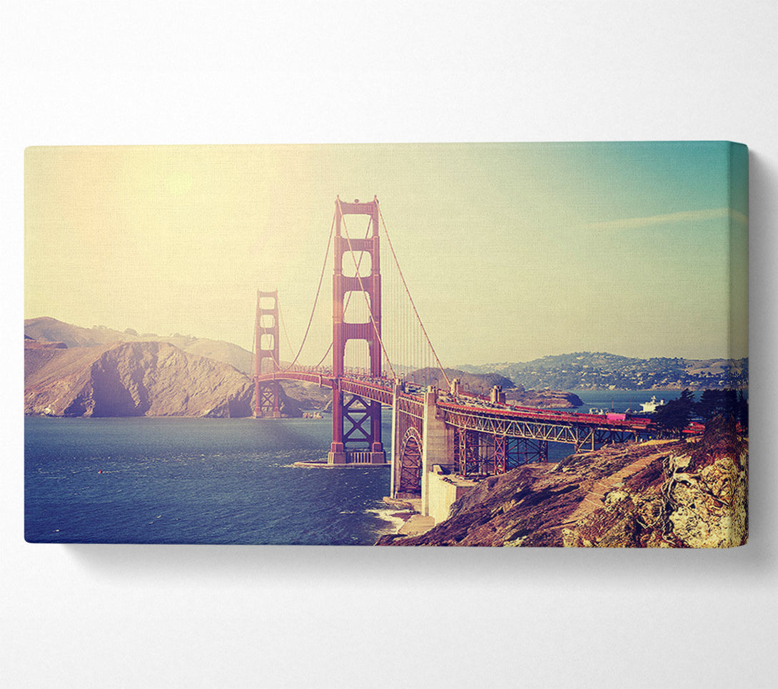  A Canvas Print of Golden Gate Bridge Retro Canvas Art