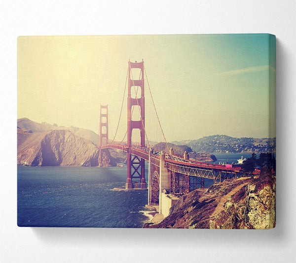  A Canvas Print of Golden Gate Bridge Retro Canvas Art