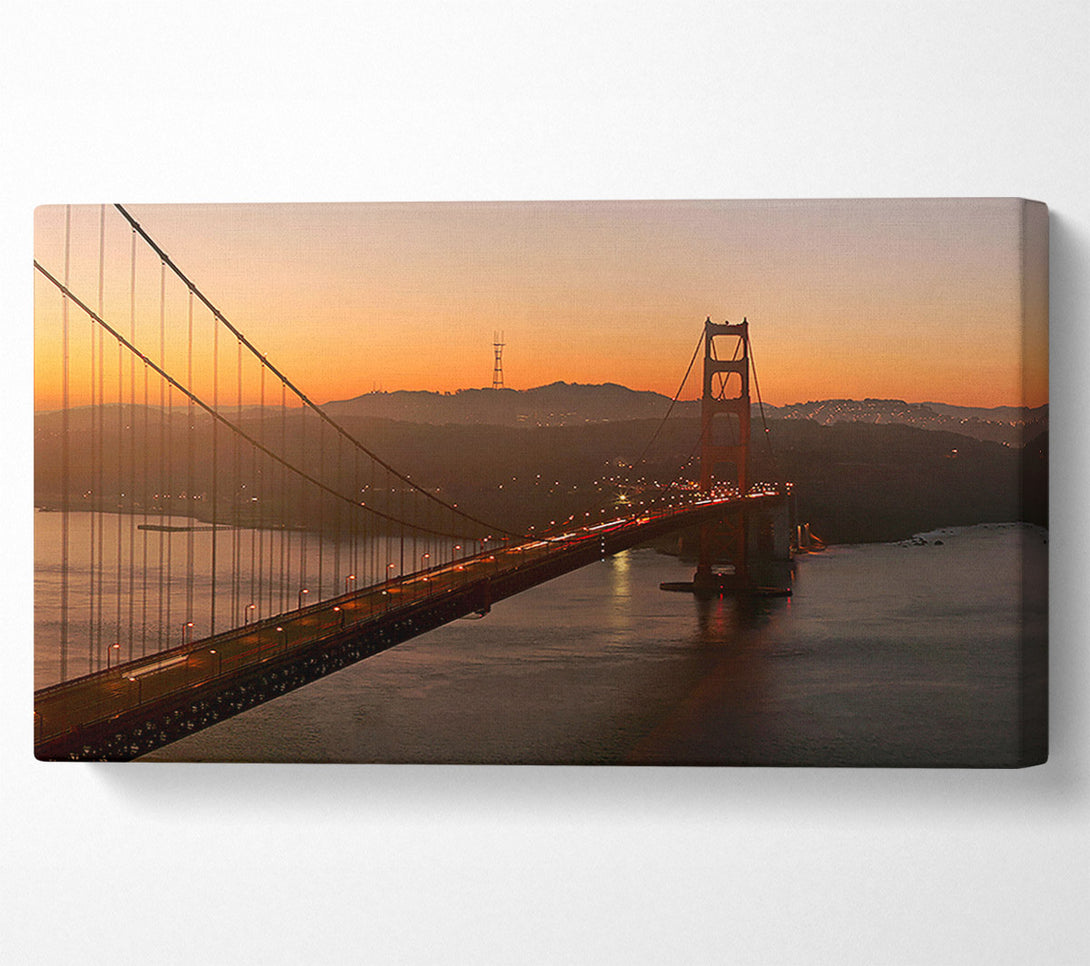  A Canvas Print of Golden Gate Bridge Sunset Glow Canvas Print