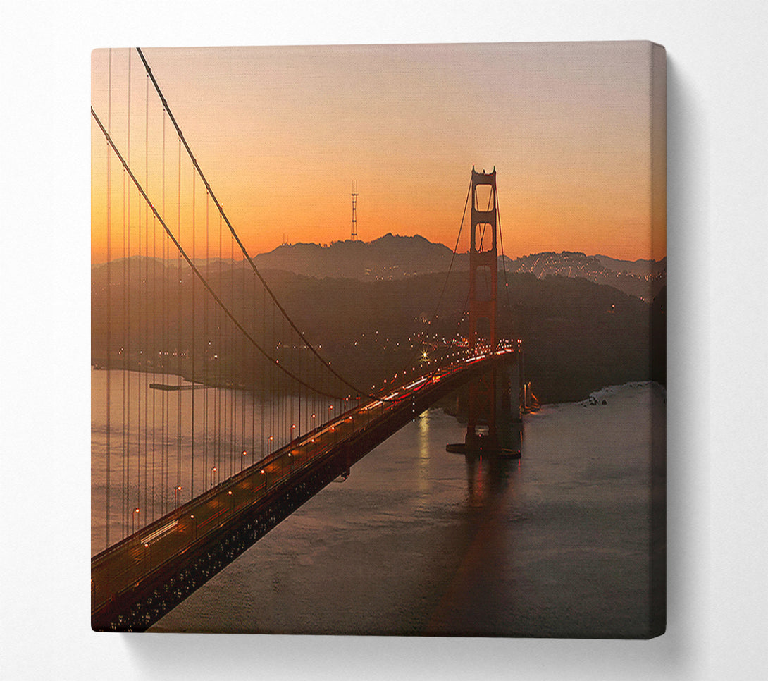  A Canvas Print of Golden Gate Bridge Sunset Glow Canvas Print