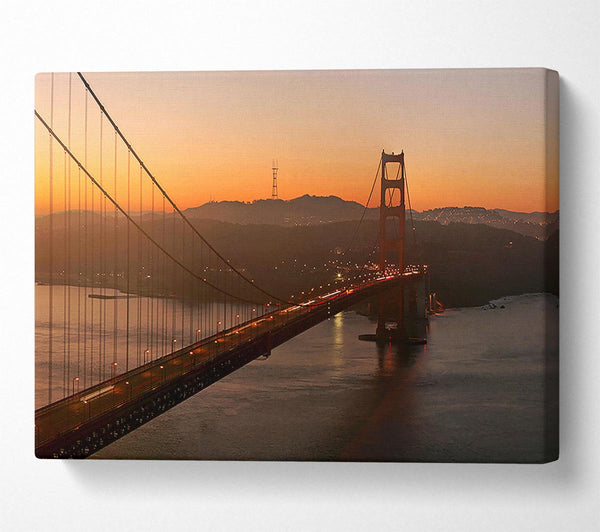  A Canvas Print of Golden Gate Bridge Sunset Glow Canvas Print