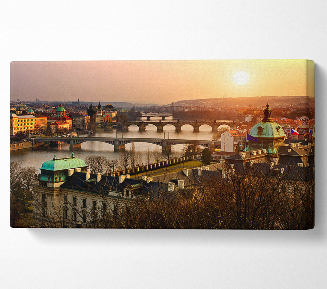  A Canvas Print of Stunning Sunrise Bridges Canvas Wall Art