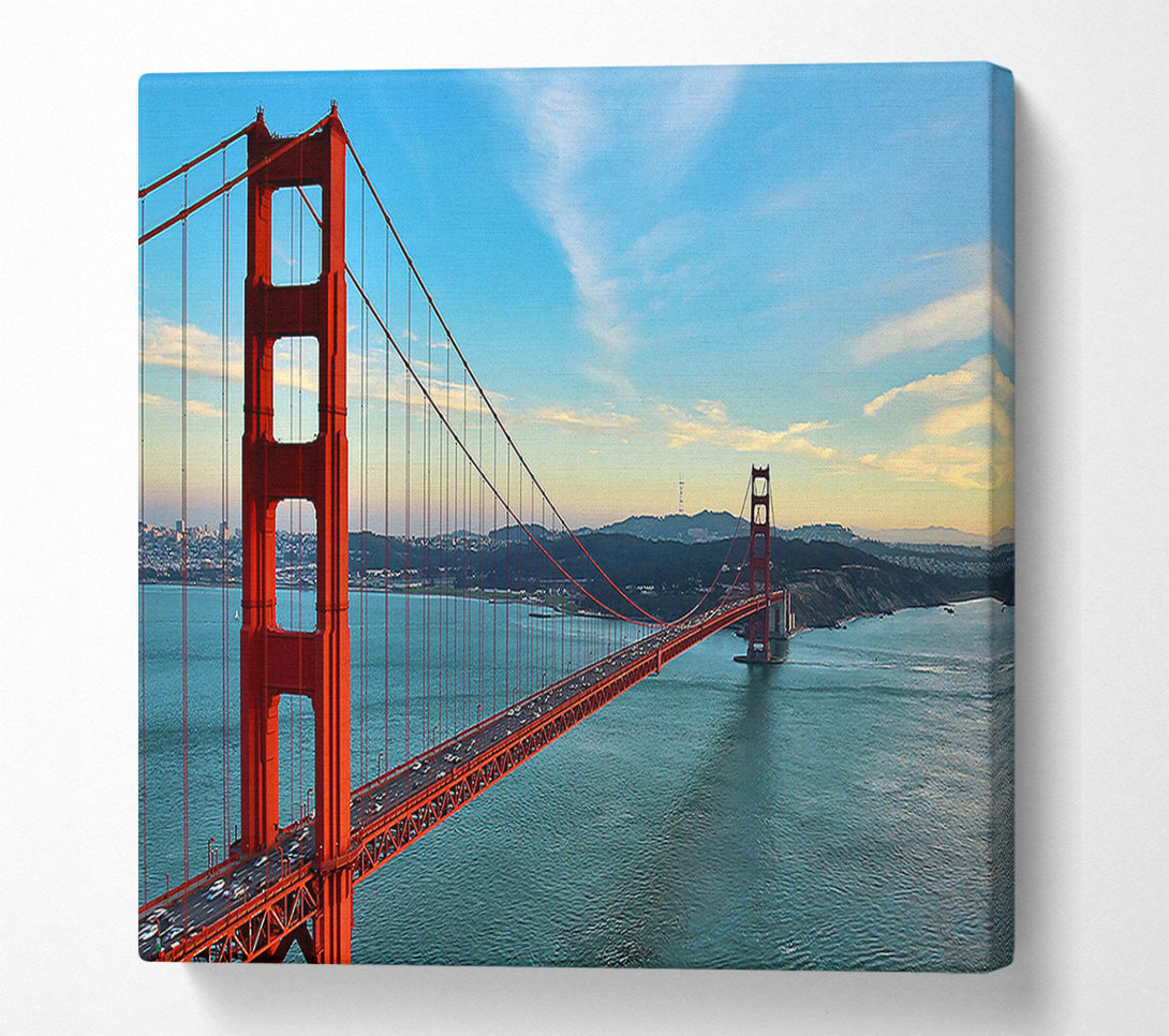  A Canvas Print of Golden Gate Bridge Blue Waters Canvas Wall Art