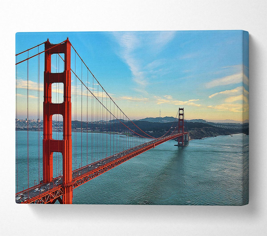  A Canvas Print of Golden Gate Bridge Blue Waters Canvas Wall Art