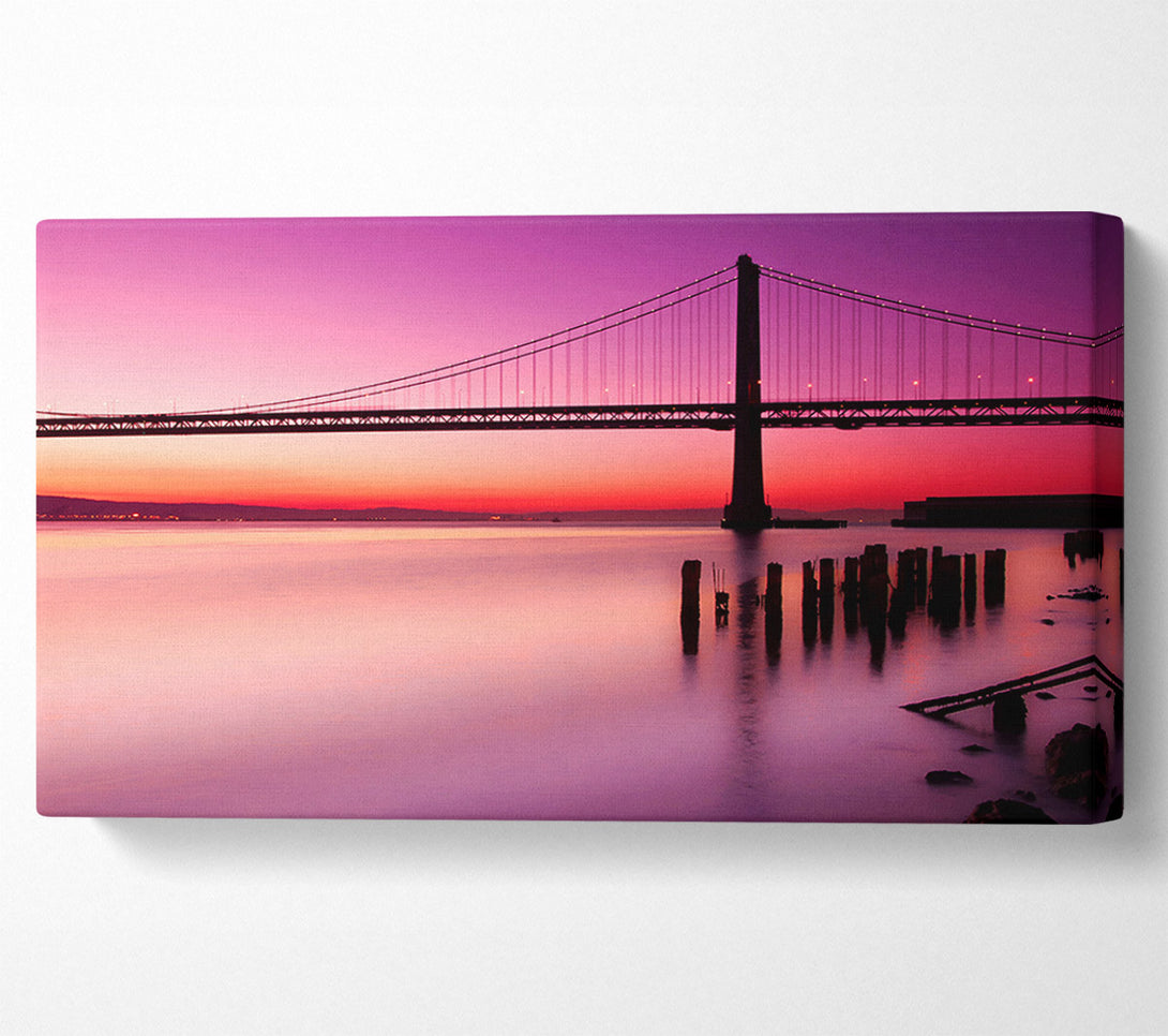  A Canvas Print of Golden Gate Bridge Pink Serene Canvas Art