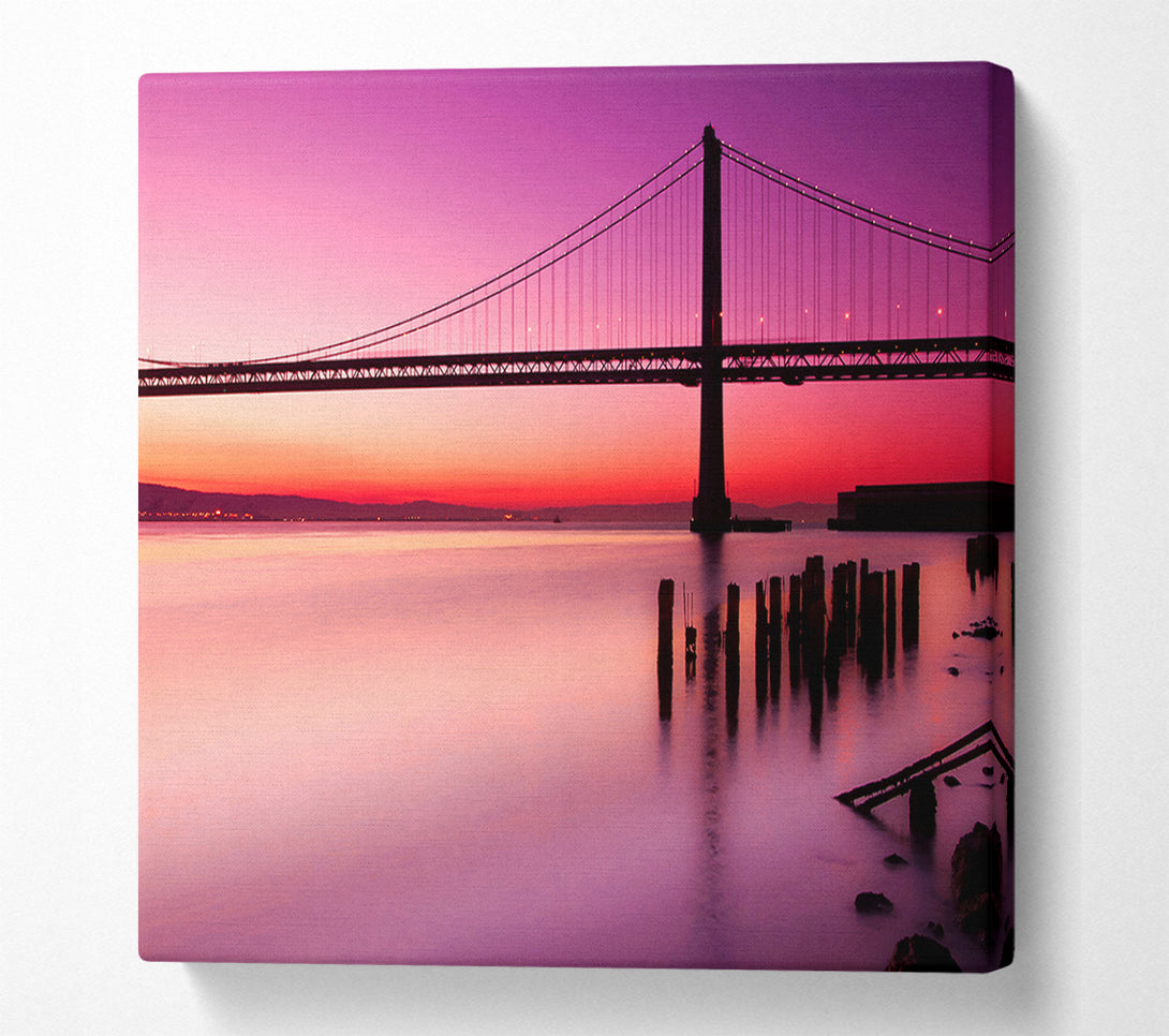  A Canvas Print of Golden Gate Bridge Pink Serene Canvas Art