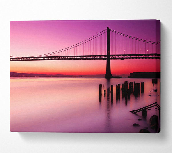  A Canvas Print of Golden Gate Bridge Pink Serene Canvas Art