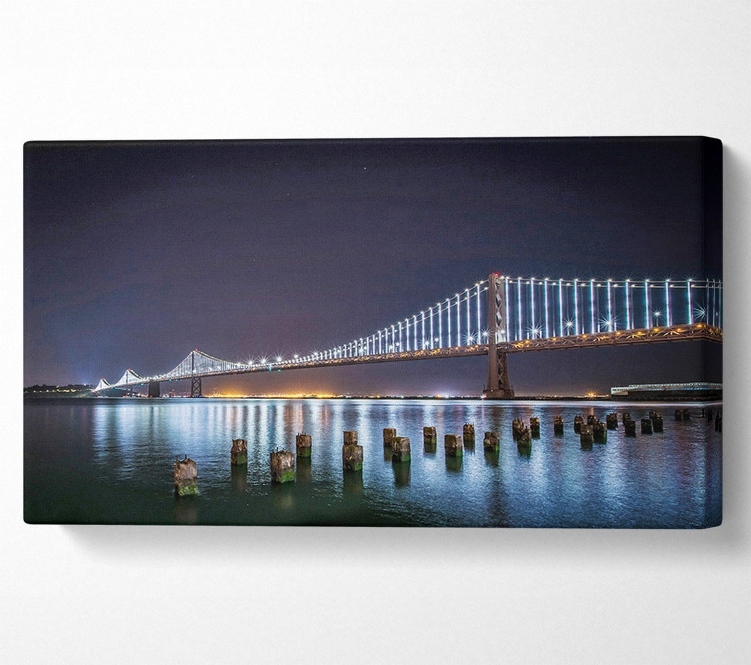  A Canvas Print of Golden Gate Bridge Light Reflections Canvas Print