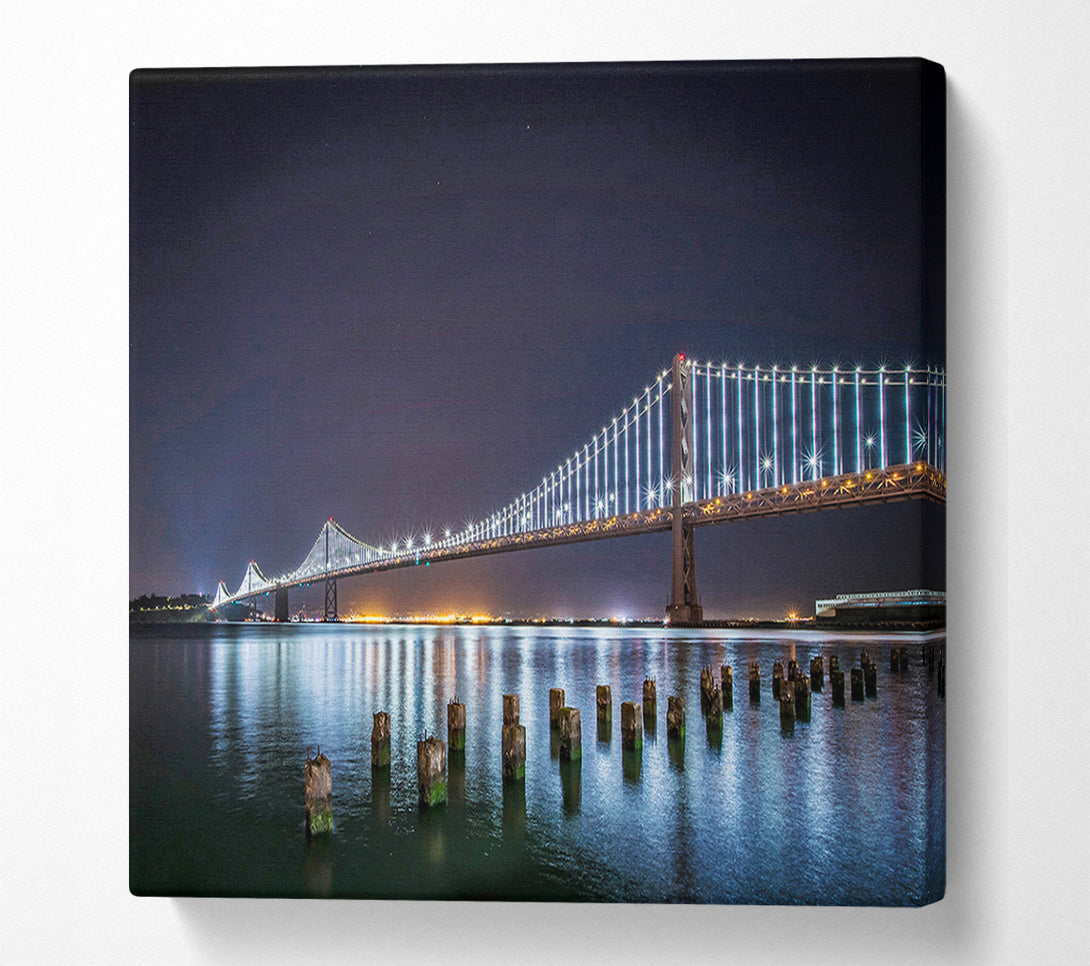  A Canvas Print of Golden Gate Bridge Light Reflections Canvas Print