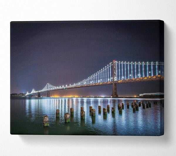 A Canvas Print of Golden Gate Bridge Light Reflections Canvas Print