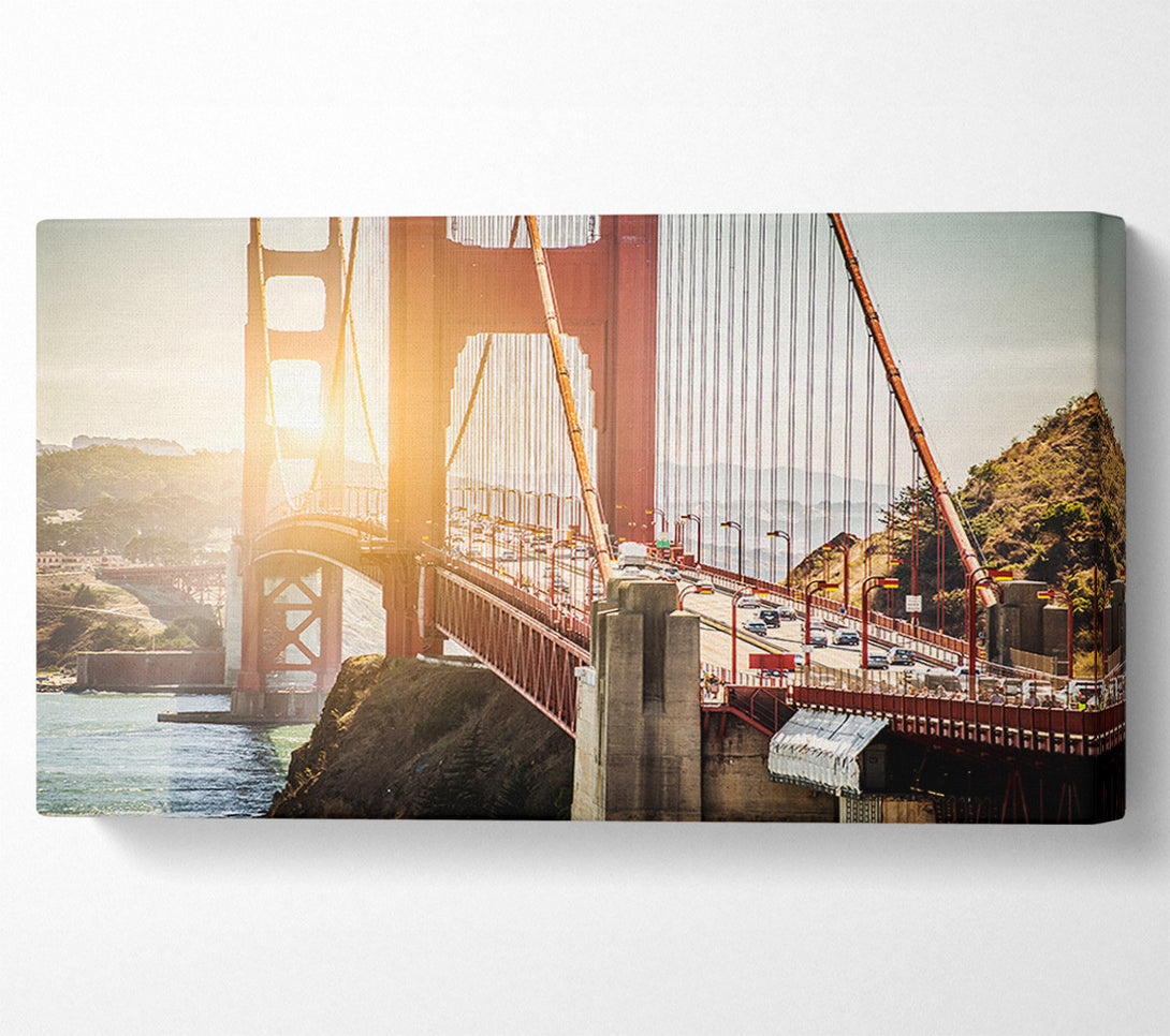  A Canvas Print of Sunrise Glow Over The Golden Gate Bridge Canvas Art