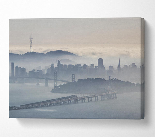  A Canvas Print of Mist Over The City Canvas Wall Art