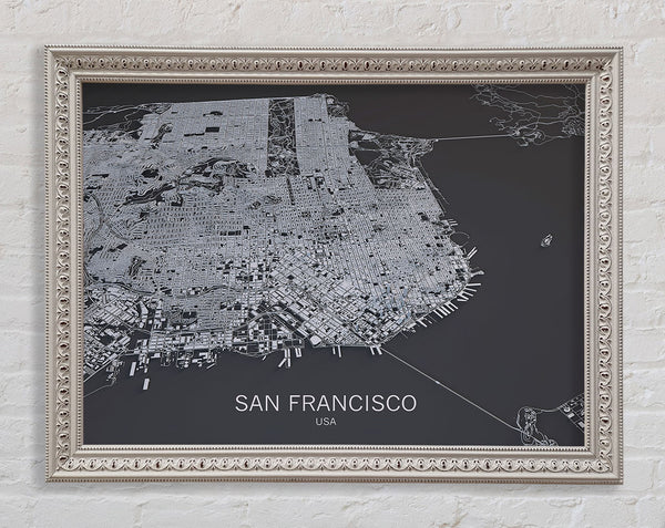 Map Of The City 4 Framed Print