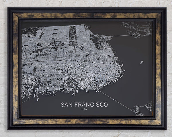 Map Of The City 4 Framed Print