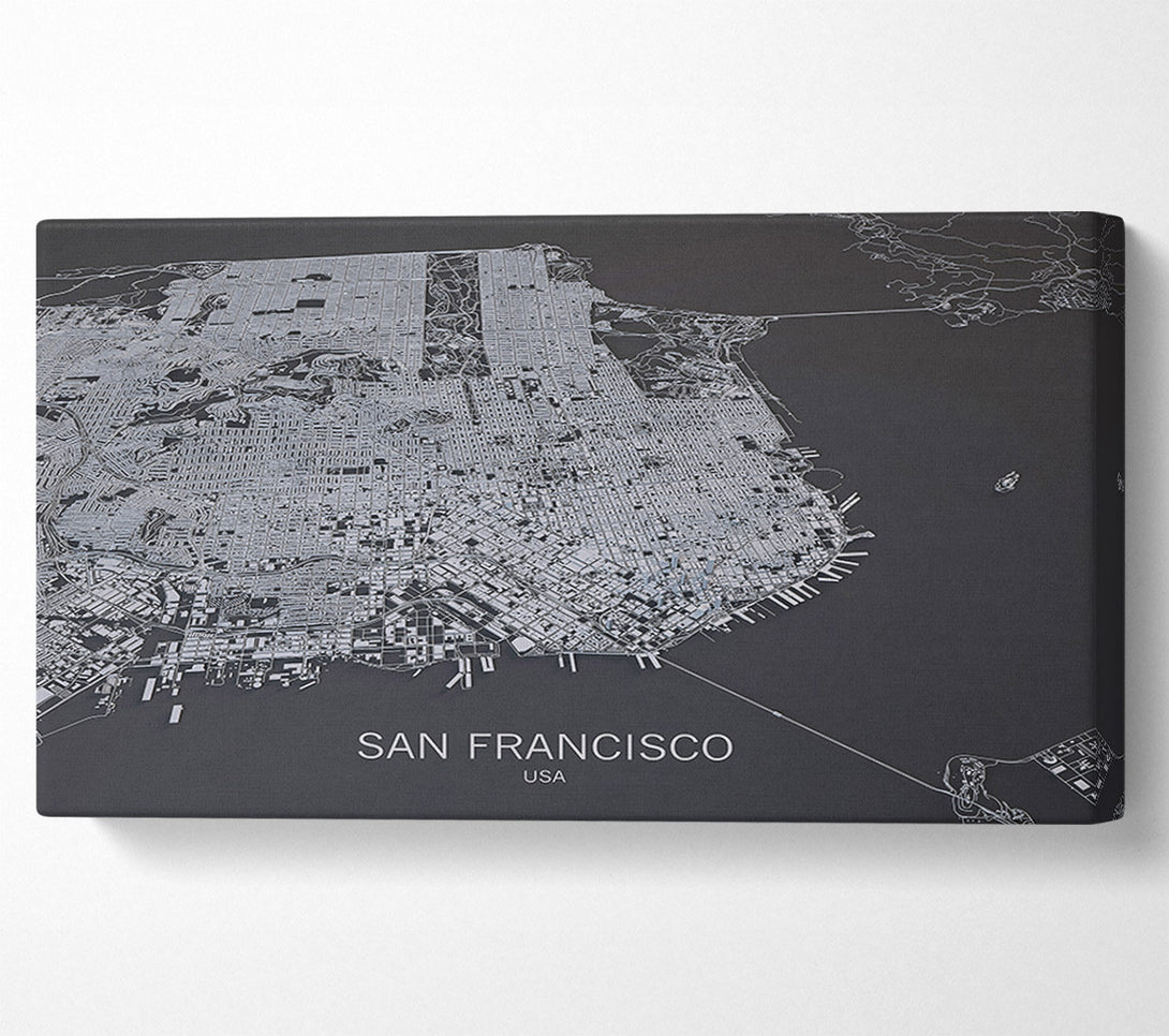  A Canvas Print of Map Of The City 4 Canvas Wall Art