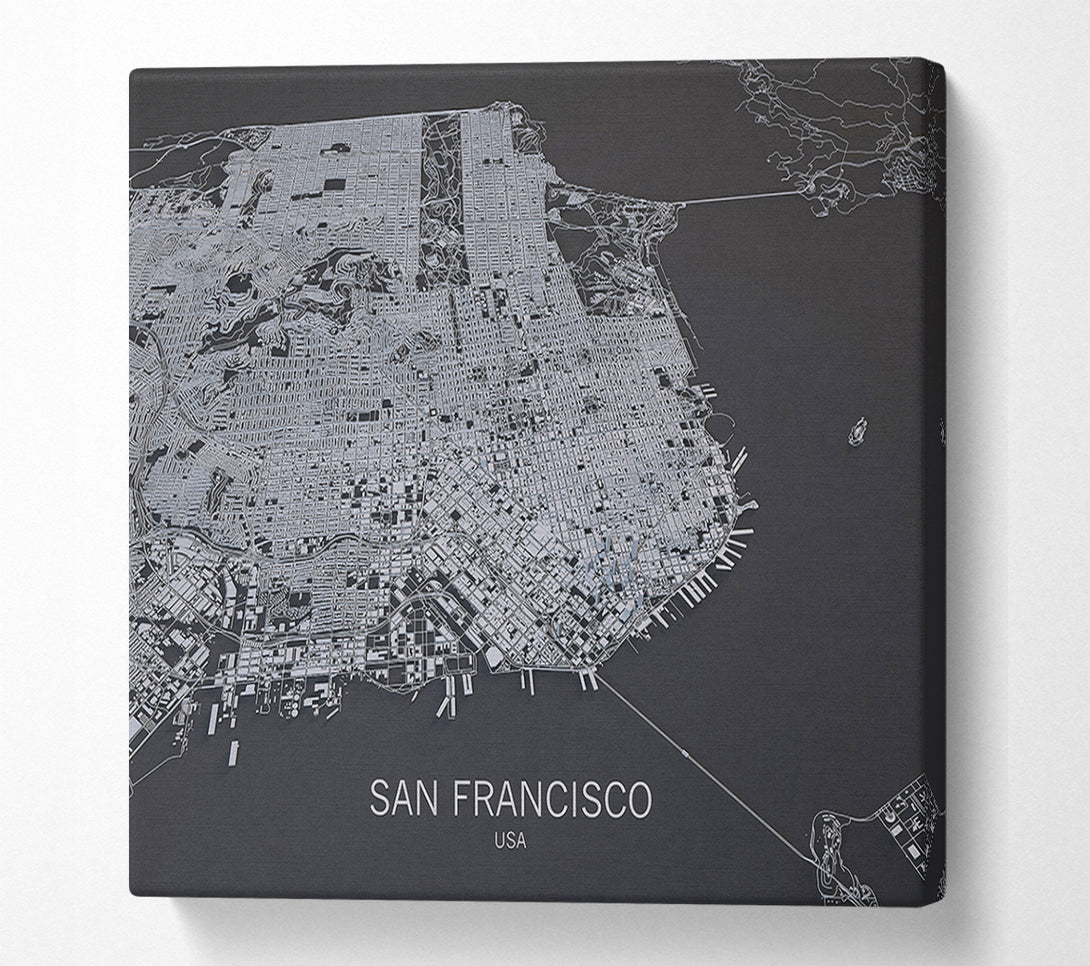  A Canvas Print of Map Of The City 4 Canvas Wall Art