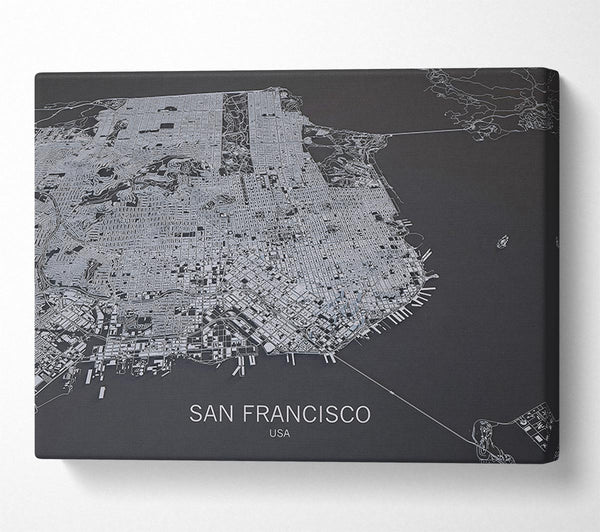  A Canvas Print of Map Of The City 4 Canvas Wall Art