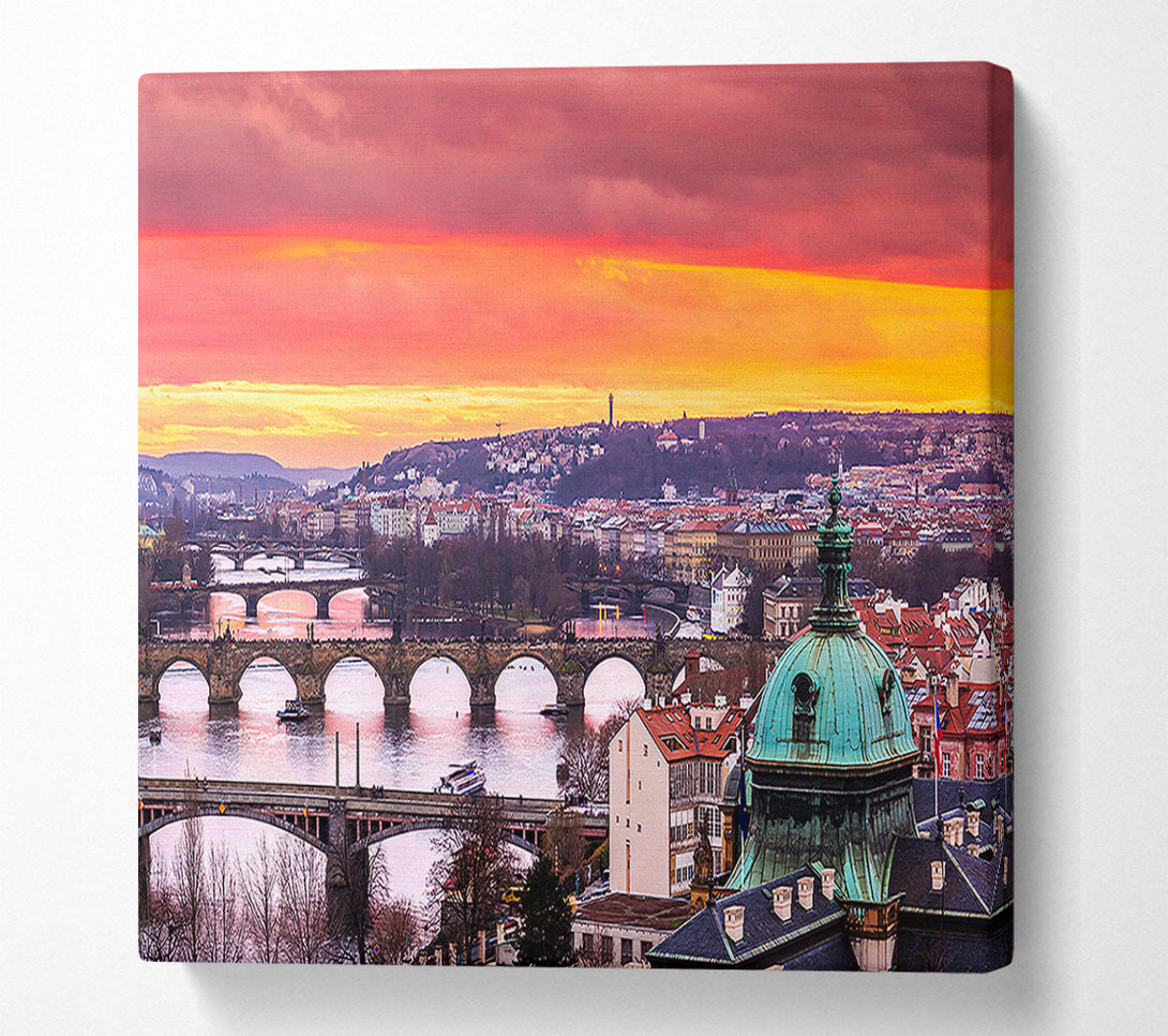  A Canvas Print of Bridges Over The City Canvas Print