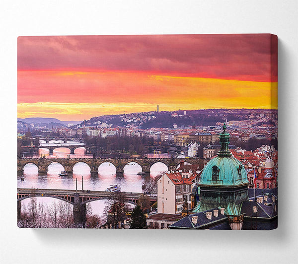  A Canvas Print of Bridges Over The City Canvas Print