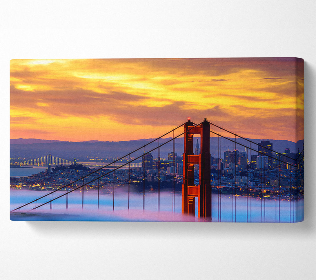  A Canvas Print of Mist Through The Golden Gate Bridge Canvas Print