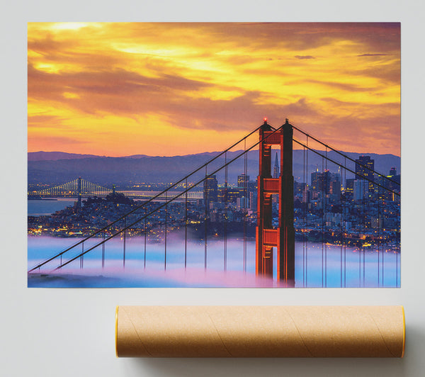 Mist Through The Golden Gate Bridge Giclee Print